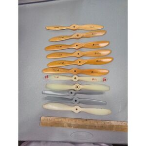 Vintage RC Airplane Propeller Lot Top Flite Taipan Wood Nylon 11pc Assortment